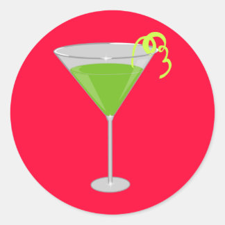 Pegatina Redonda Martini de manzana verde
