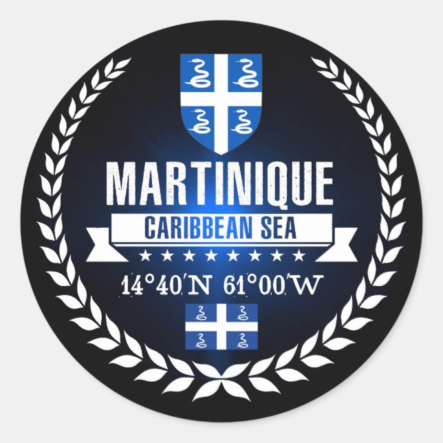 Pegatina Redonda Martinica (Anverso)
