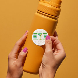 Pegatina Redonda Martinis y bikinis - Fiesta de la bachillerato Ret