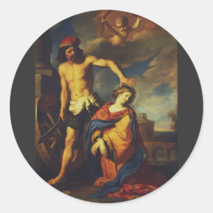Pegatina Redonda Martirio de Santa Catalina Colección de Arte Sacro