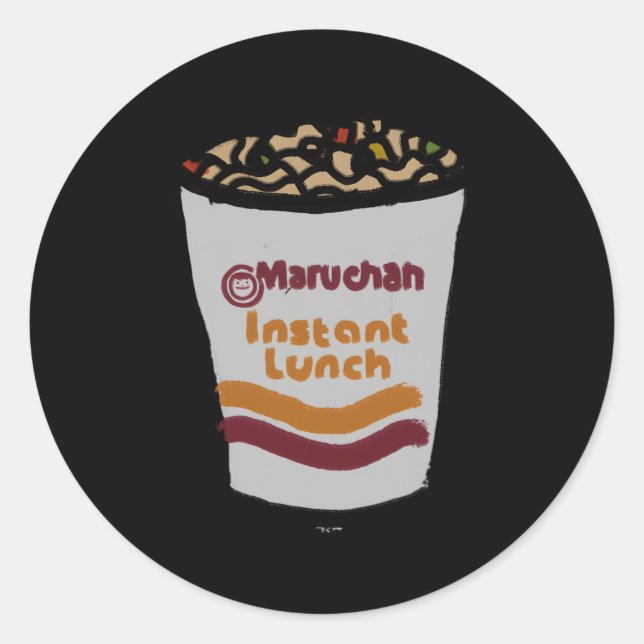 Pegatina Redonda Maruchan Instant Lunch Ra Noodle Doodle (Anverso)