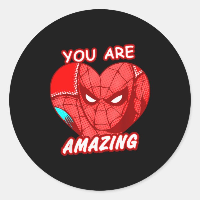 Pegatina Redonda Marvel Día de San Valentín Spider-man Eres Increíb (Anverso)