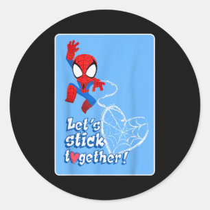 Pegatina Redonda Marvel Spider-man Mantengámonos Juntos San Valentí
