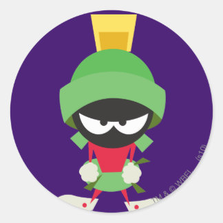 Pegatina Redonda MARVIN EL MARCIANO™ Listo para Atacar