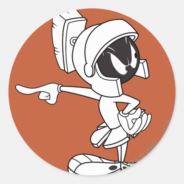 PEGATINA REDONDA MARVIN EL PUNTO MARTIAN™ (Anverso)