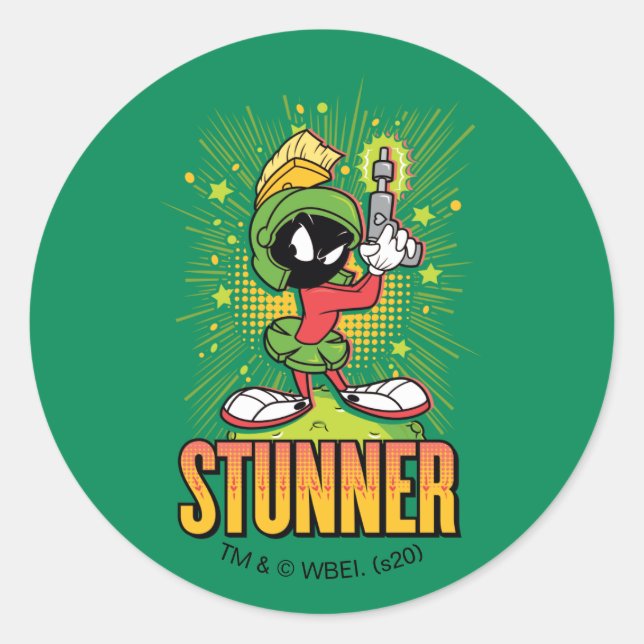 Pegatina Redonda MARVIN MARTIAN™ - Stunner (Anverso)