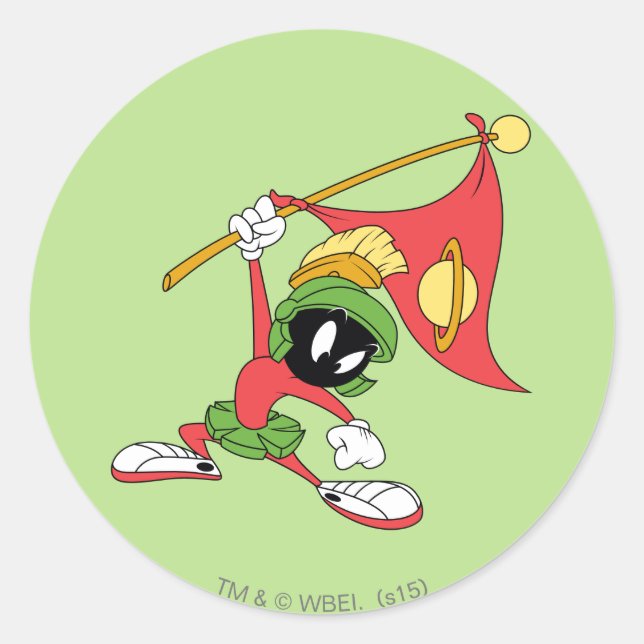 Pegatina Redonda MARVIN THE MARTIAN™ Claing Planet (Anverso)