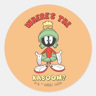 Pegatina Redonda MARVIN THE MARTIAN™ ¿Dónde está el Kaboom?