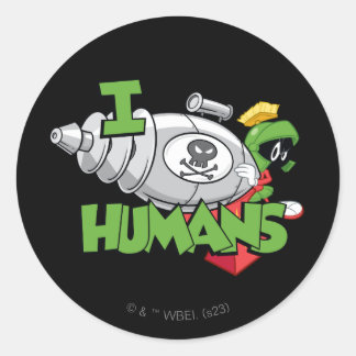 Pegatina Redonda MARVIN THE MARTIAN™ I Laser Humans