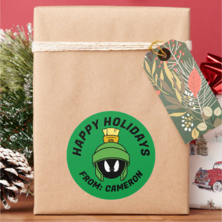 Pegatina Redonda MARVIN THE MARTIAN™ Mad | Felices fiestas