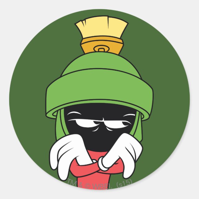 Pegatina Redonda MARVIN THE MARTIAN™ Pout (Anverso)