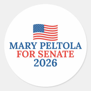 Pegatina Redonda Mary Peltola para Senado Elección Alaska 2026