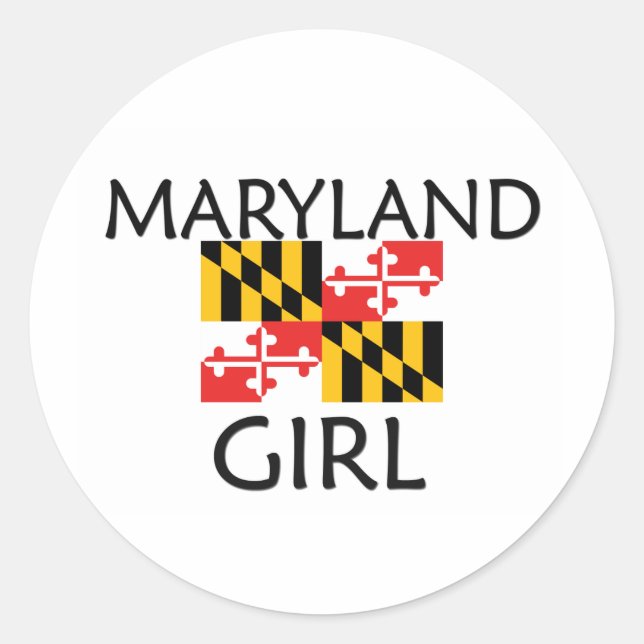 PEGATINA REDONDA MARYLAND CHICA (Anverso)