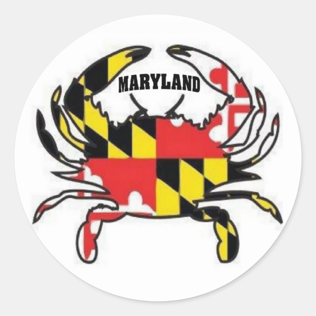 PEGATINA REDONDA MARYLAND CRAB (Anverso)