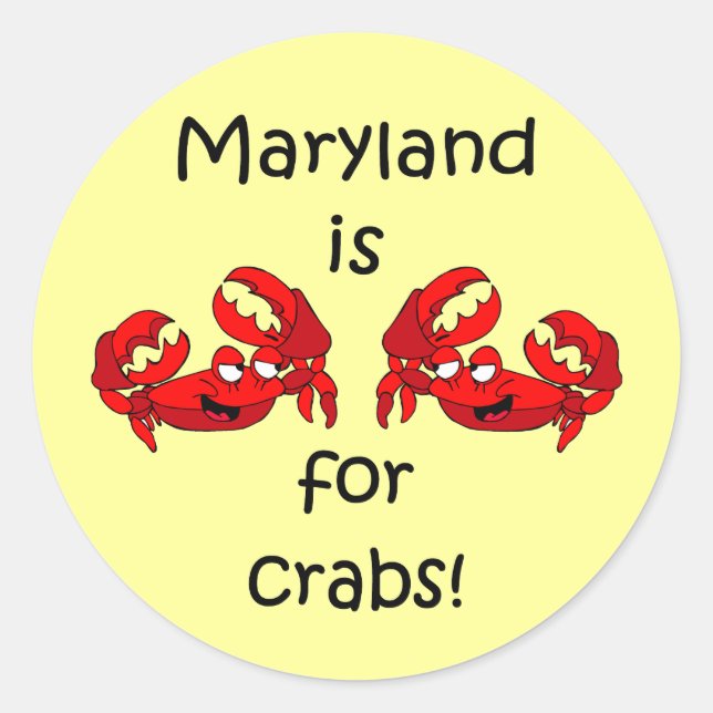 Pegatina Redonda Maryland es para Crabs (Anverso)