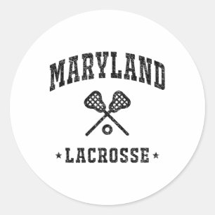 Pegatina Redonda Maryland Lacrosse Vintage Gameday Retro Lacrosse L