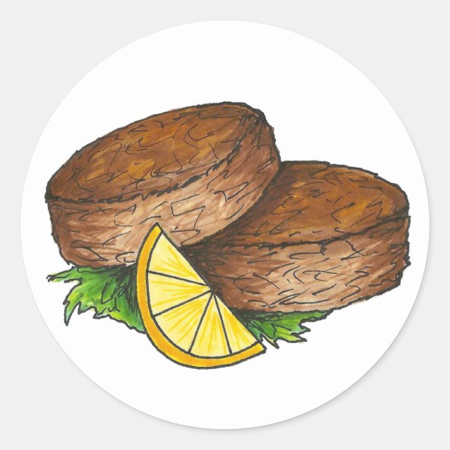 Pegatina Redonda Maryland MD Pastel de cangrejo pastel picante (Anverso)