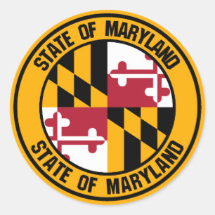 Pegatina Redonda Maryland Round Emblem