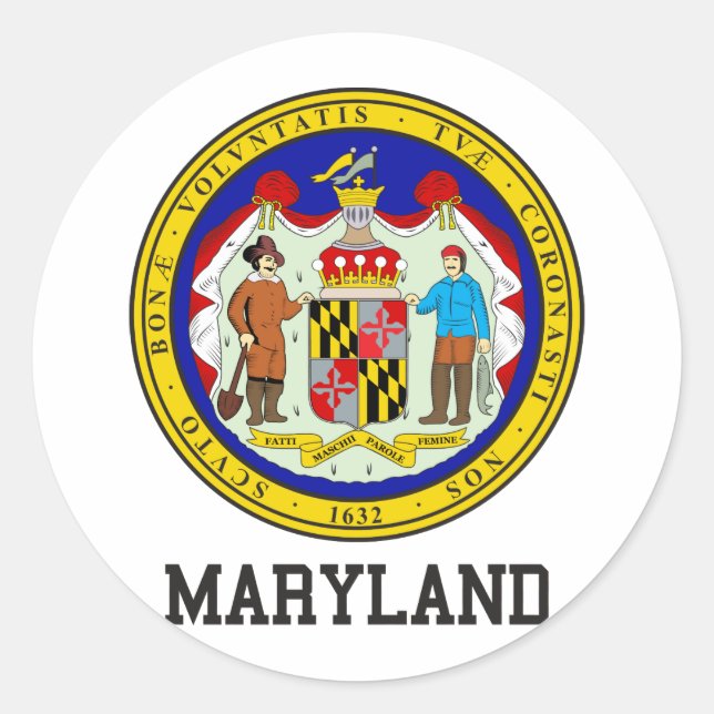 Pegatina Redonda Maryland Seal (Anverso)