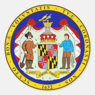 Pegatina Redonda Maryland State Seal