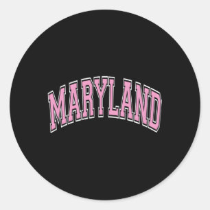 Pegatina Redonda Maryland Varsity Style K Textos