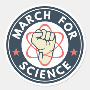 Pegatina Redonda Marzo para la ciencia