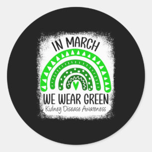 Pegatina Redonda Marzo: Usamos Cinta de Concienciación sobre Enferm