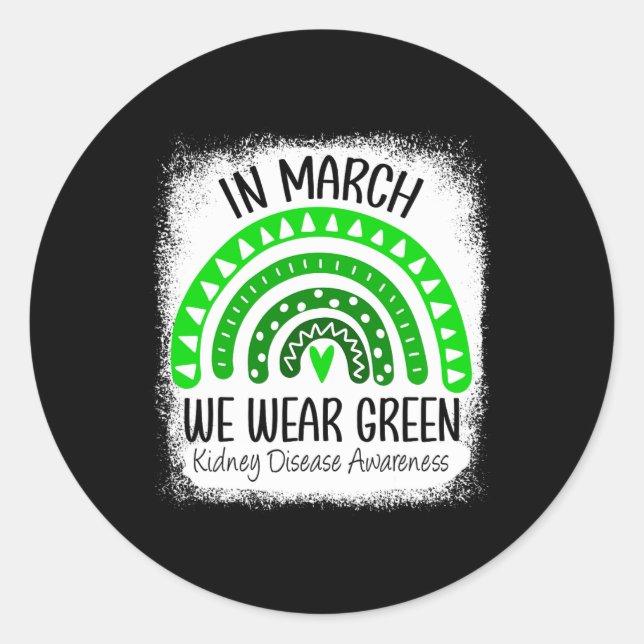 Pegatina Redonda Marzo: Usamos Cinta de Concienciación sobre Enferm (Anverso)