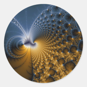 Pegatina Redonda Más adelante - Arte Fractal