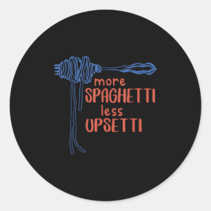 Pegatina Redonda Más Espaguetis Menos Etti Divertido Comida Spaghet