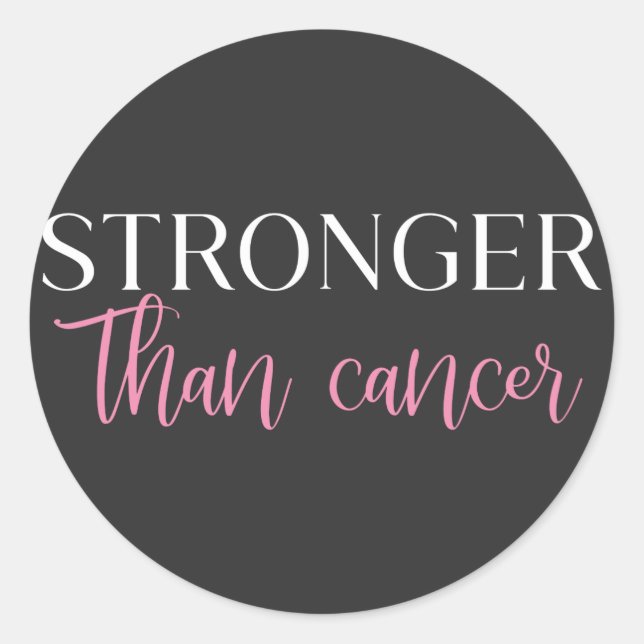 Pegatina Redonda Más fuerte que el cáncer (Anverso)