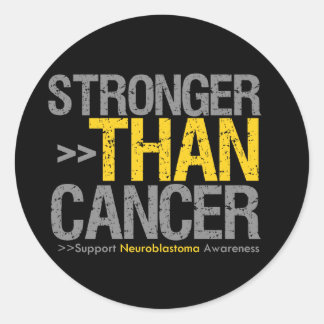 Pegatina Redonda Más fuerte que el cáncer - Neuroblastoma