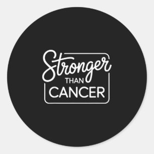 Pegatina Redonda Más fuerte que el cáncer - superviviente guerrero 