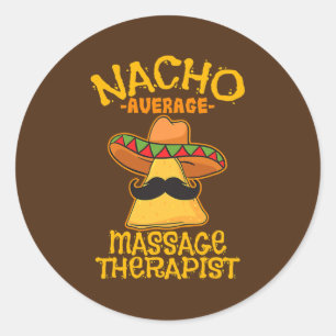 Pegatina Redonda Masaje promedio de nacho masajista Masseuse Cinco