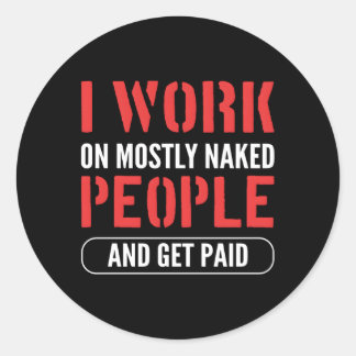 Pegatina Redonda Masaje Terapia Masseuse