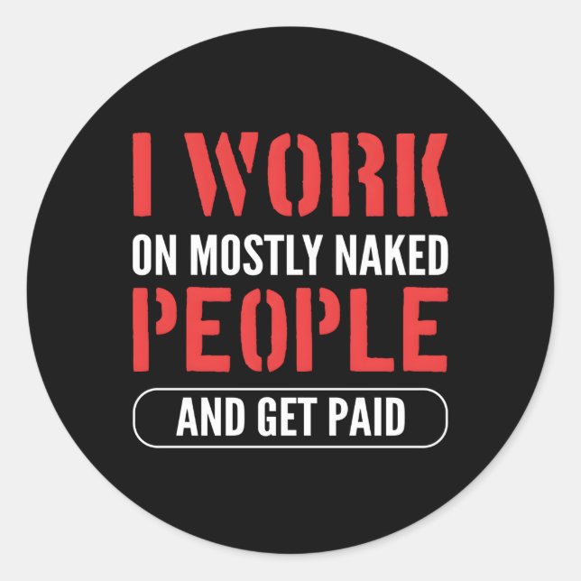 Pegatina Redonda Masaje Terapia Masseuse (Anverso)