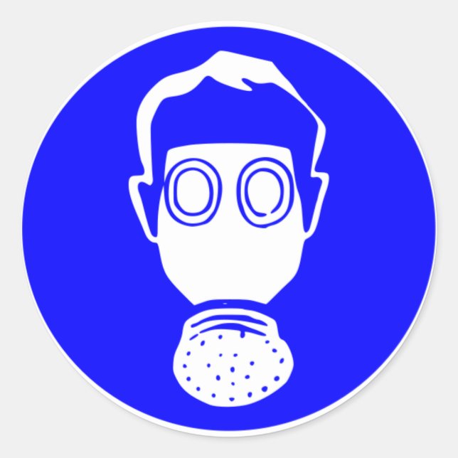 Pegatina Redonda Máscara de gas (Anverso)