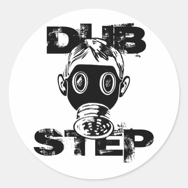 Pegatina Redonda Máscara de gas Dubstep (Anverso)