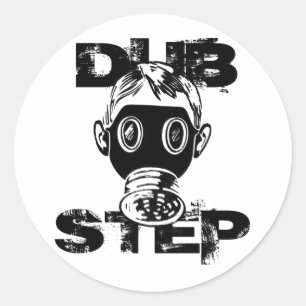 Pegatina Redonda Máscara de gas Dubstep