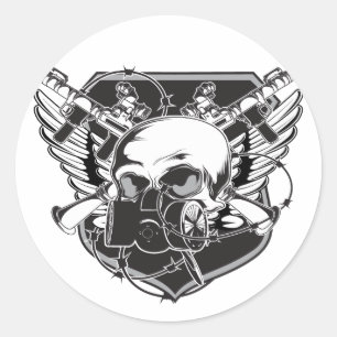 Pegatina Redonda máscara de goma
