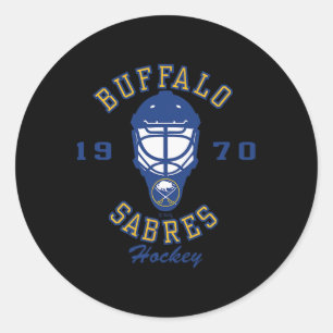 Pegatina Redonda Máscara de Hockey Buffalo Sabres Gris Nhl Licencia