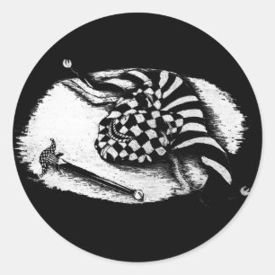 Pegatina Redonda Máscara de Jester