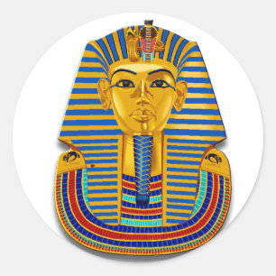 Pegatina Redonda Máscara de King Tut