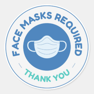 Pegatina Redonda máscara facial requerida
