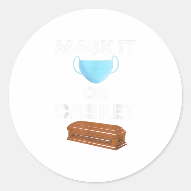 Pegatina Redonda Máscara o Fundición de casket (Anverso)