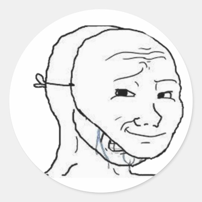 Pegatina Redonda máscara sonriente (Anverso)