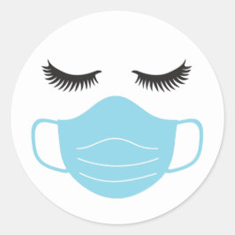 Pegatina Redonda Máscara y pestañas del PPE