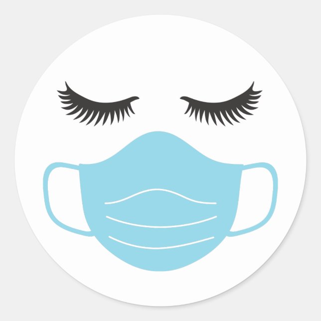 Pegatina Redonda Máscara y pestañas del PPE (Anverso)