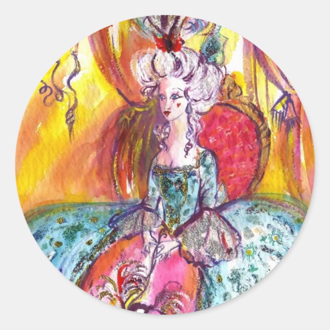 Pegatina Redonda Máscaras de mascarada venecianas/COLOMBINA (Anverso)