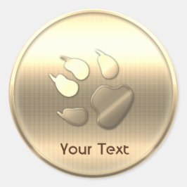 Pegatina Redonda Mascota de perro dorado Personalizable de impresió